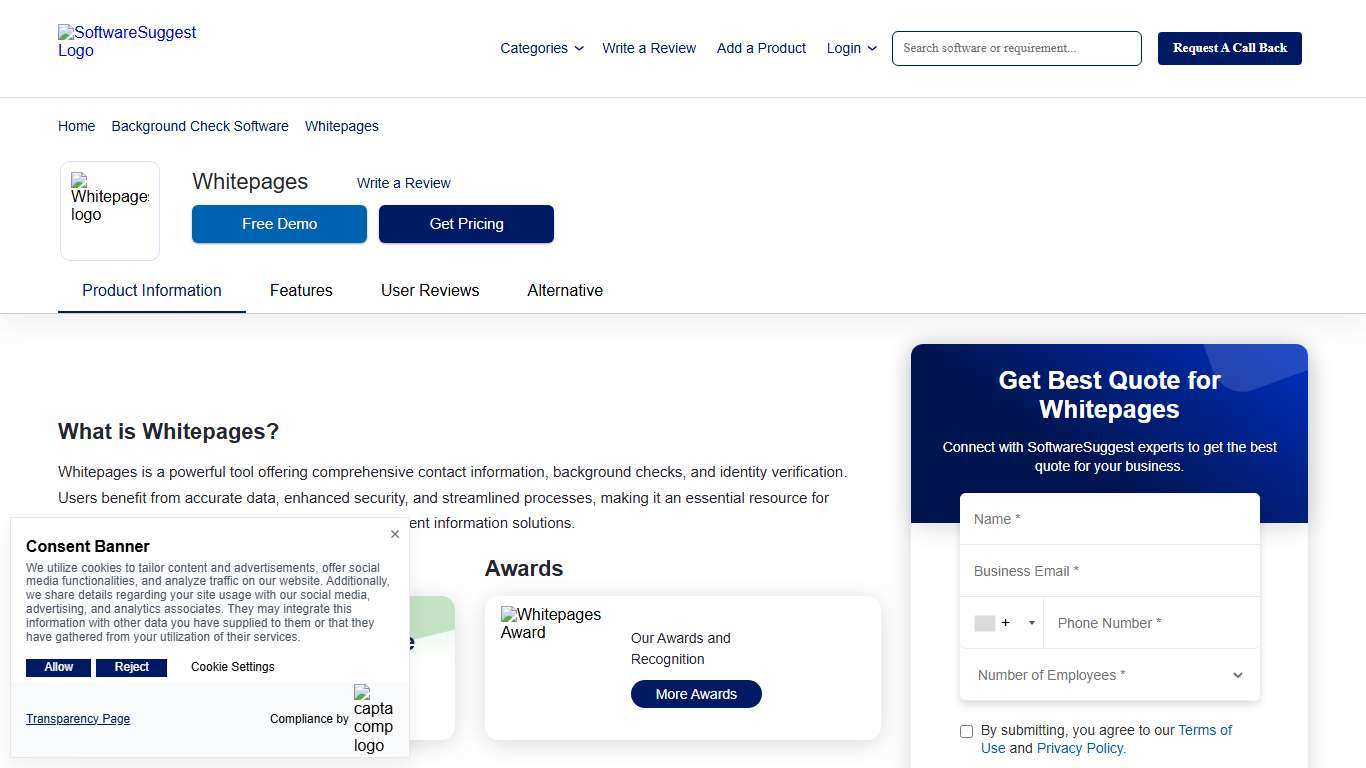 Whitepages - Pricing, Features, and Details in 2026